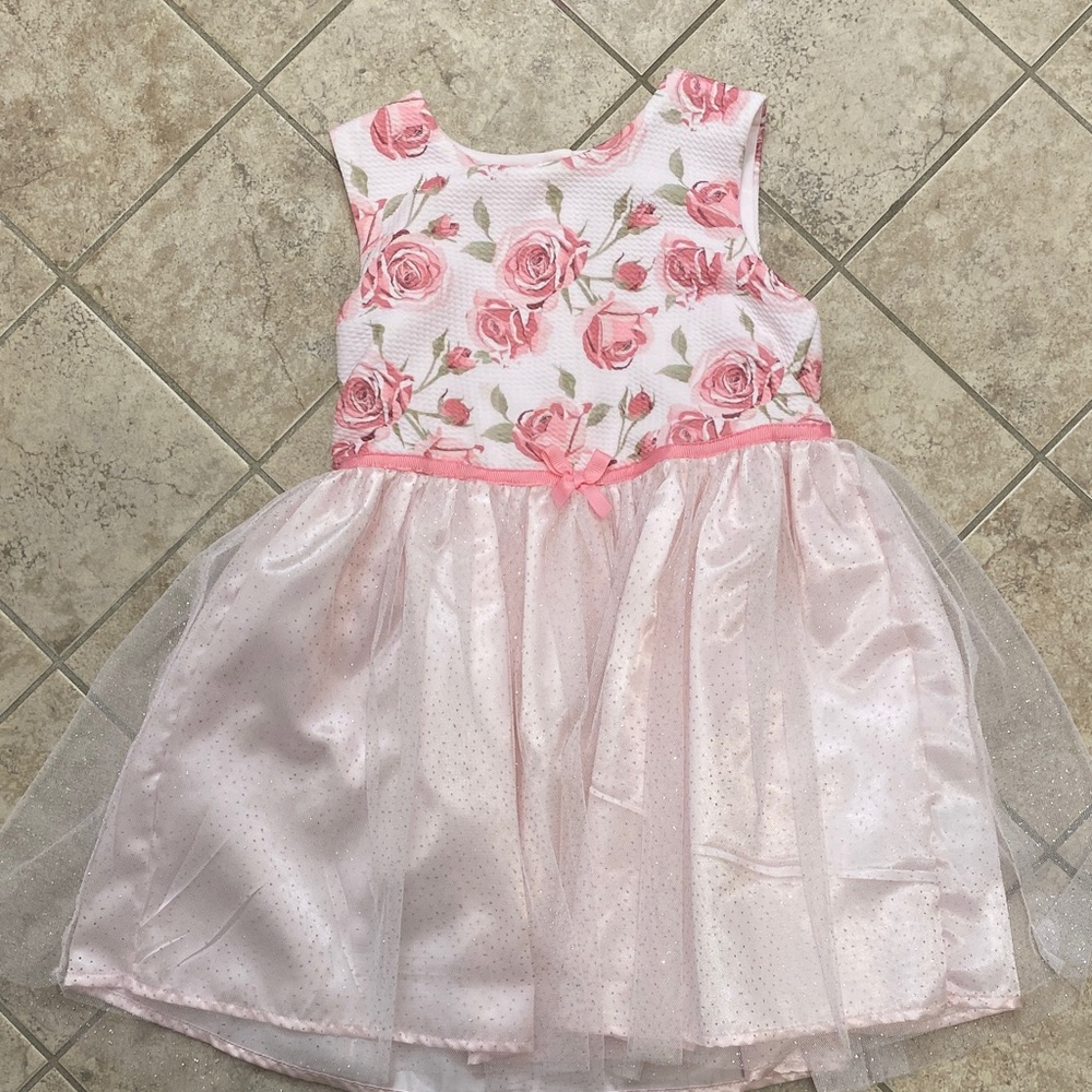 Nanette Kids pink  Floral Sleeveless Dress size 5
